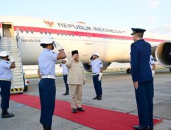 Disambut Upacara Militer, Kepala Negara Prabowo Tiba Ke Rio de Janeiro Brasil